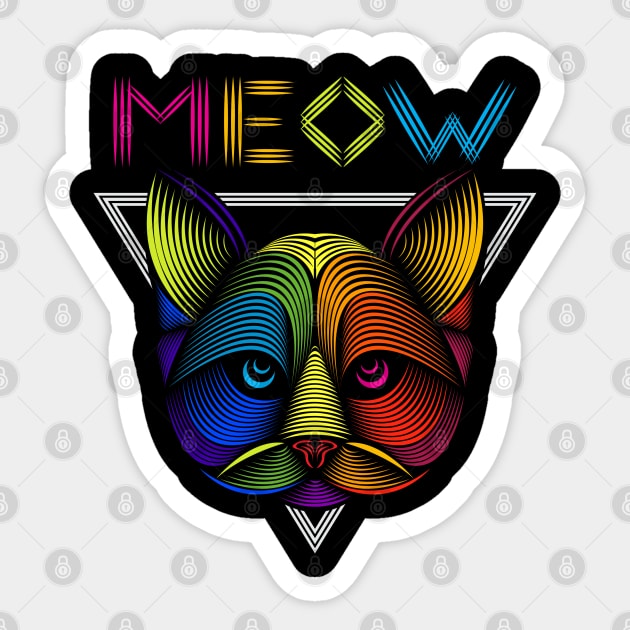 Colourful Cat Meow Sticker by Urbanprint
